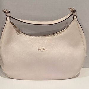 Coach Cream Leather Hobo Bag with Minimalist Design